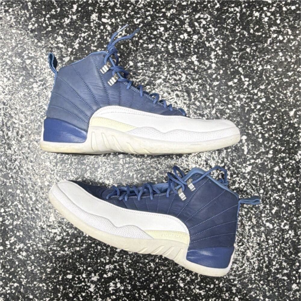 Jordan Air Jordan 12 Retro White Blue Men's Athletic Sneakers